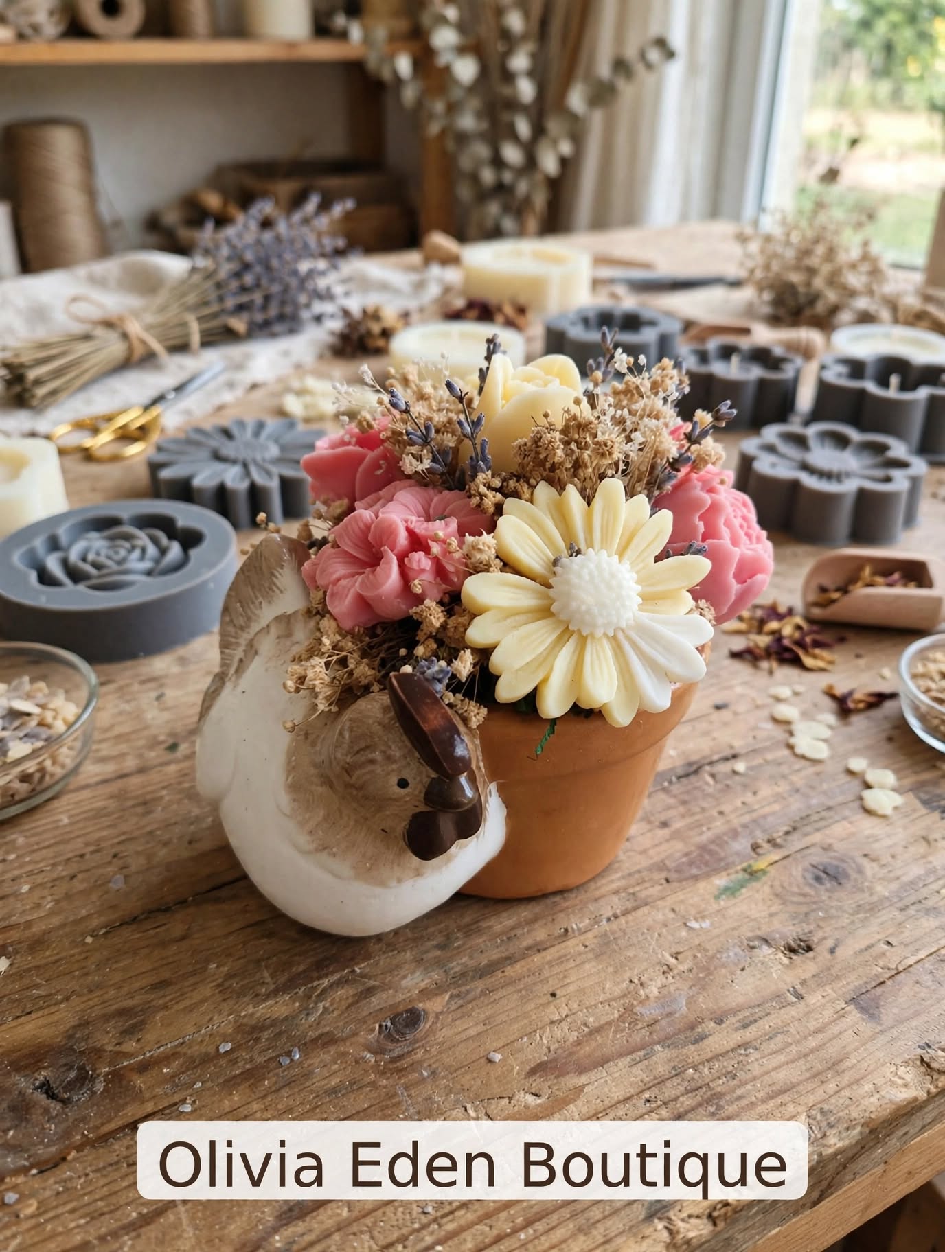 Aranjament floral din ceară soia parfumata