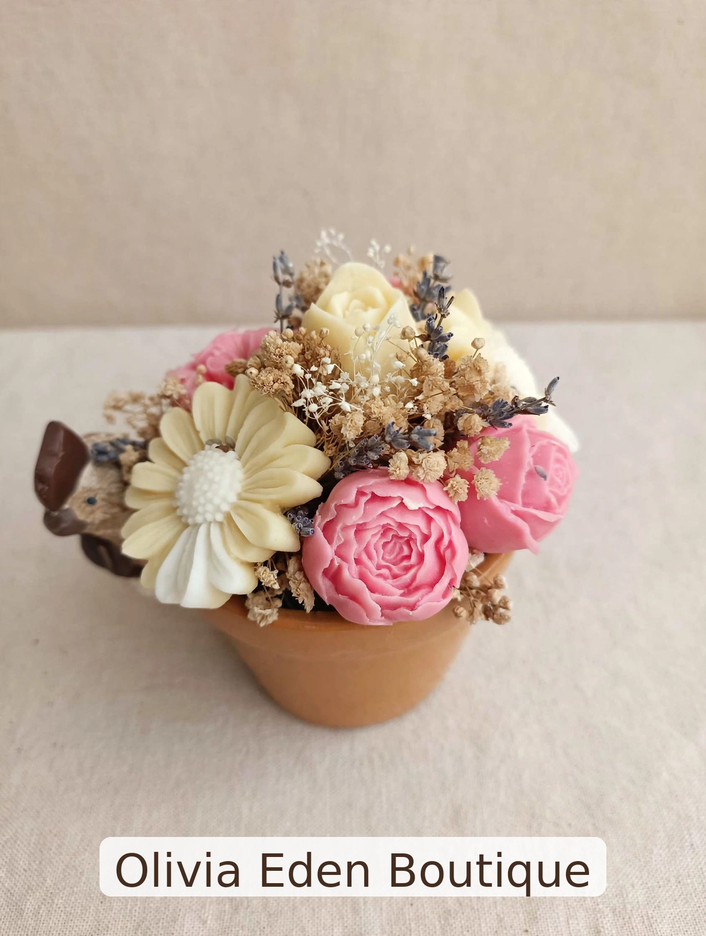 Aranjament floral din ceară soia parfumata