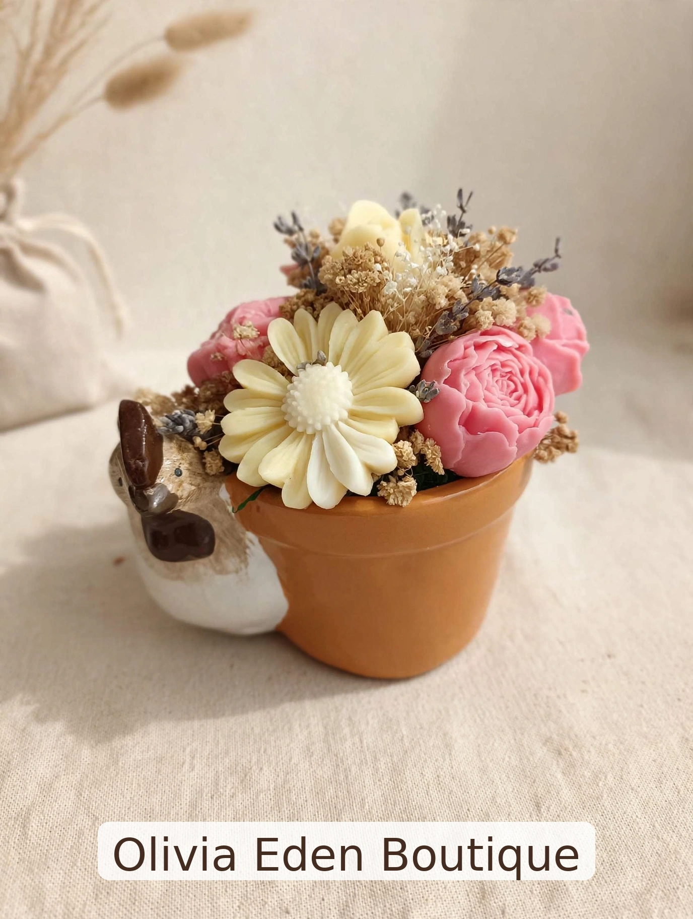 Aranjament floral din ceară soia parfumata